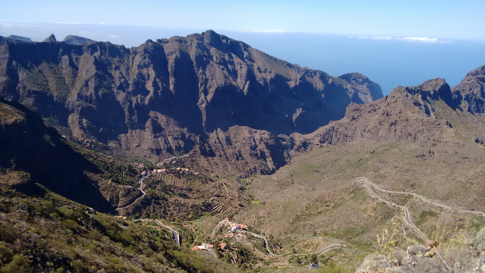 Barranco y caserío de Masca en Tenerife, ubicado en el macizo de Teno